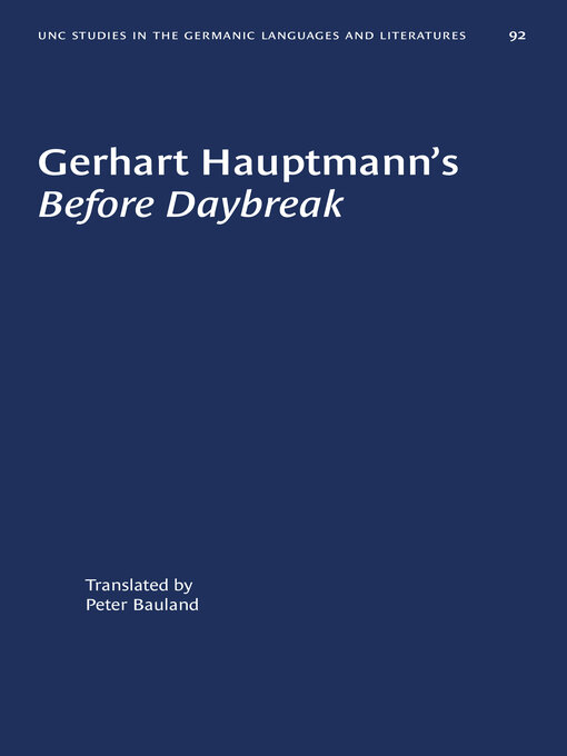 Title details for Gerhart Hauptmann's Before Daybreak by Gerhart Hauptmann - Available